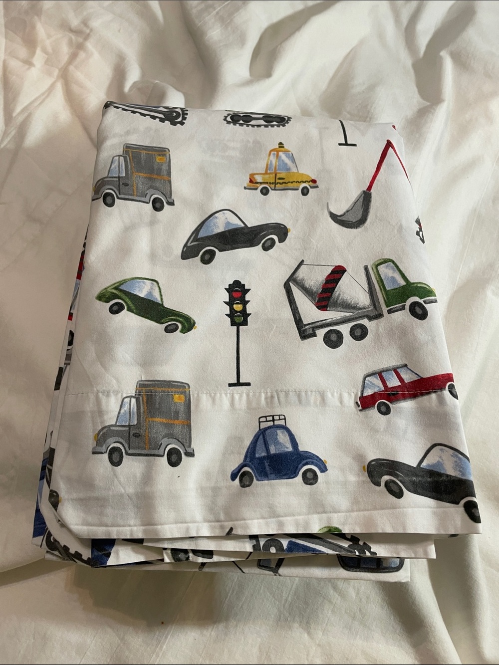 Pottery Barn Kids Transportation twin flat sheet.